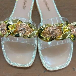 Pink and Gold bling sandals